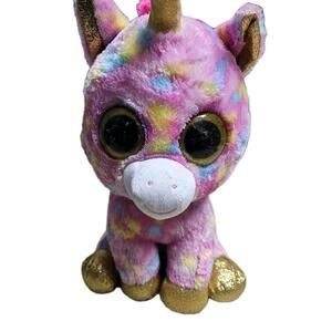 Jumbo Ty Beanie Boos Fantasia the Unicorn Plush Rainbow 16" NEW